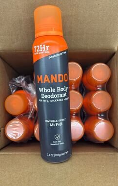 Mando Deodorant Spray for Men, Aluminum Free, Mt Fuji Scent, 3.6 oz 3 pack